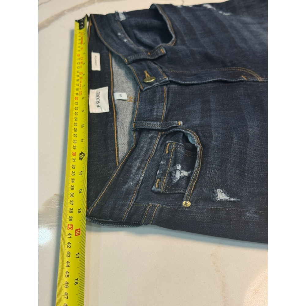 FRAME Le Garçon Crop Jeans Size 28 Straight Leg Relaxed Dark Wash - Picture 6 of 9